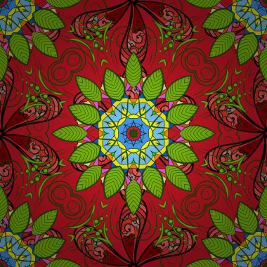 Vektör deseni. Çiçekli, suluboya desenli kusursuz çiçek deseni. Süslü kumaş deseni.