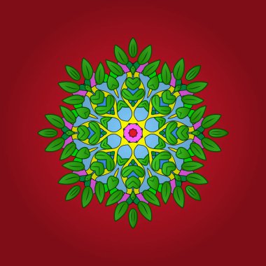 Vektör kırmızı, mavi ve yeşil kar taneleri izole. Güzel kış süs. Vektör çizim. Kar taneleri koleksiyonu.