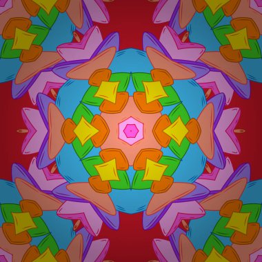 Nakış çiçek seamless modeli. Parmak izi, kumaş, sketchs, tekstil vektör doku. Renkli grunge güzelleşmek arka plan coloorange, mavi ve pembe çiçekli.