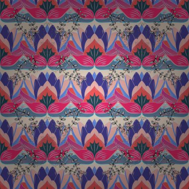 Çiçekli pembe, bej ve mavi renkler üzerinde sorunsuz çiçek desenli. Sulu Boya tarzı, bej pembe ve mavi renklerde çiçekler.