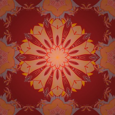 Çiçekli Kırmızı, turuncu ve tarafsız arka planda kesintisiz çiçek desenli. Kırmızı, turuncu ve tarafsız arka plan suluboya tarzında çiçekler.