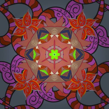 Vektör Trendy kumaş deseni. Şirin çiçekler. Kesintisiz çizgi deseni.