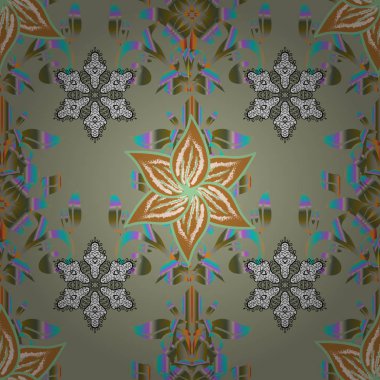 Çiçek deseni tarafsız, kahverengi ve yeşil renkleri, çizilmiş chamomiles, papatya sorunsuz. Kahverengi ve yeşil çiçek çiçek zemin, Elegant tarafsız, yinelenen kroki.