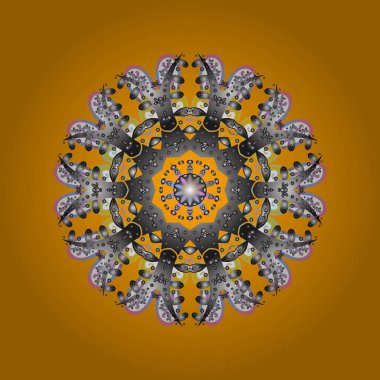 Düz renkli arka plan üzerinde izole kar taneleri tasarımı. Vektör çizim. Snowflakes desen. Kar taneleri arka plan. Kar tanesi dekoratif desen.