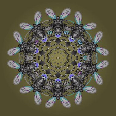 Vektör kar taneleri arka plan. Snowflakes desen. Renk arka plan üzerinde izole soyut kar taneleri ile düz tasarım. Kar tanesi renkli desen. Vektör çizim.