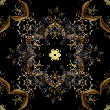 Süs dantel oyma. Vektör çiçek süsleme ile seamless modeli. Vintage tasarım öğesi Doğu tarzı. Süslü illüstrasyon kroki için. Siyah, gri renkler geleneksel Arapça dekor.