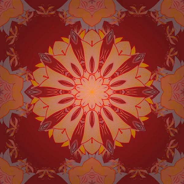 Çiçekli Kırmızı, turuncu ve tarafsız arka planda kesintisiz çiçek desenli. Kırmızı, turuncu ve tarafsız arka plan suluboya tarzında çiçekler.