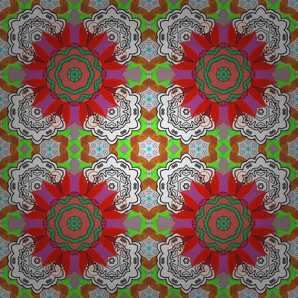 Düz çiçek öğeleri tasarım. Çiçekler beyaz, turuncu ve siyah renkler. Sorunsuz çiçek desenli vektör çizim içinde. Bahar Tema Dikişsiz desen arka plan rengi.