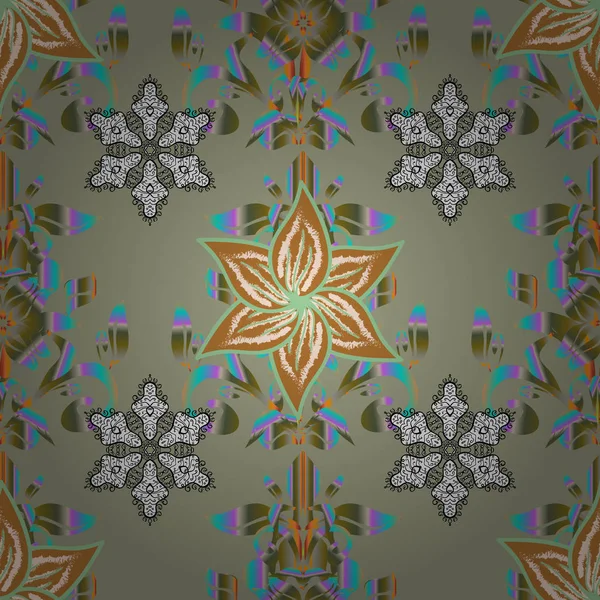 Çiçek deseni tarafsız, kahverengi ve yeşil renkleri, çizilmiş chamomiles, papatya sorunsuz. Kahverengi ve yeşil çiçek çiçek zemin, Elegant tarafsız, yinelenen kroki.