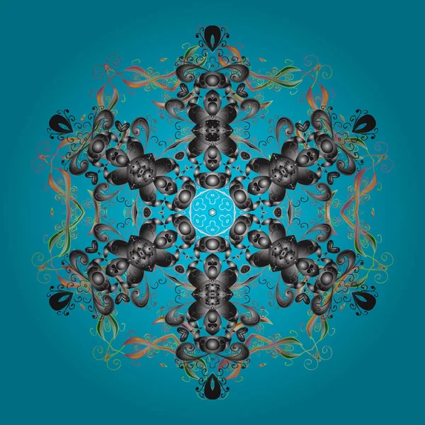 Düz tasarım. Vektör çizim. Kar tanesi simgesi, izole. Vektör kış kar taneleri renkli arka plan üzerinde. Vektör kar tanesi simgesi.