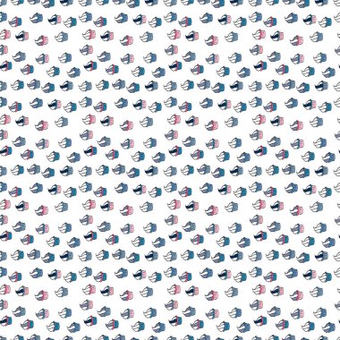 Sorunsuz lezzetli çörekler ve muffins siyah, mavi ve beyaz karikatür vektör. Çikolatalı doğum günü tatlı kek illüstrasyon.