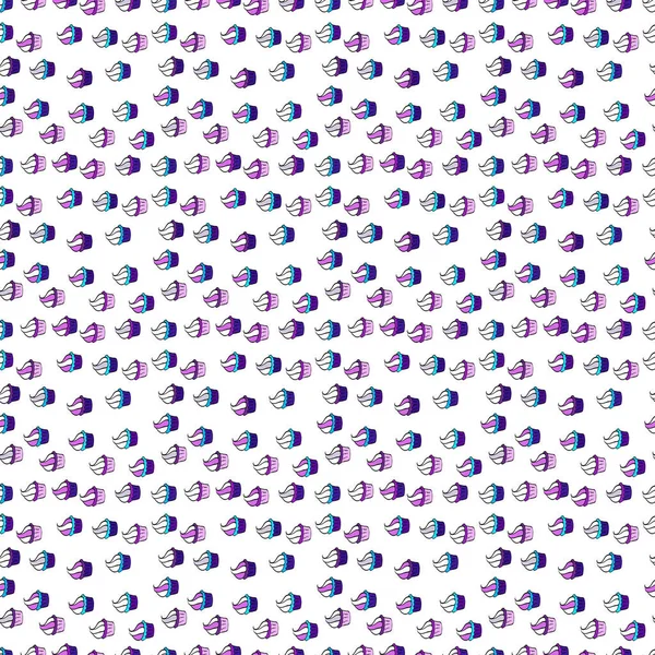 向量例证 包装纸 紫色和白色背景上的纸杯蛋糕无缝图案 — 图库矢量图片