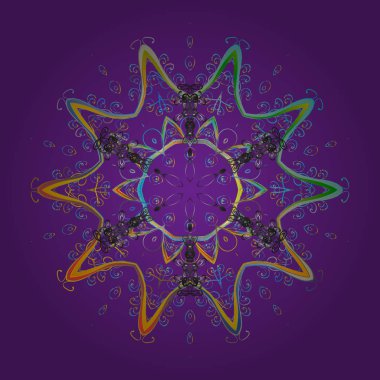 Aralık ayı kış karı mevsimi. Vektör çizimi. Karalama çizim çizgilerindeki Kar Taneleri simgesi.