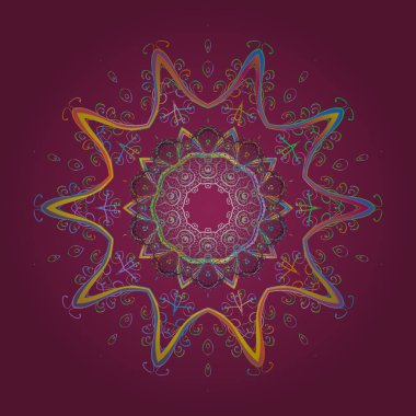 Vektör çizim. Snowflakes desen. Düz renkli arka plan üzerinde izole kar taneleri tasarımı. Kar taneleri arka plan. Kar tanesi dekoratif desen.