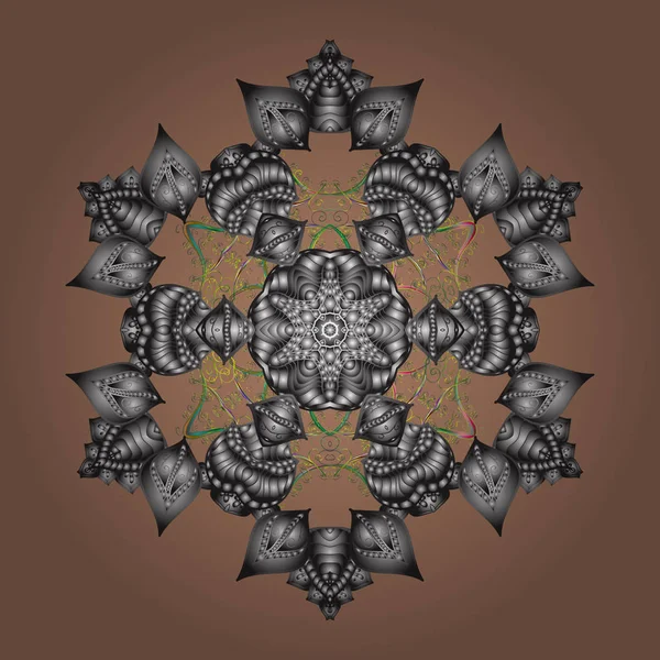 Vektör illüstrasyon izole kar tanesi ile. Güzel dekorasyon. Kış sembolü. Renkli arka plan üzerinde izole suluboya kar taneleri.