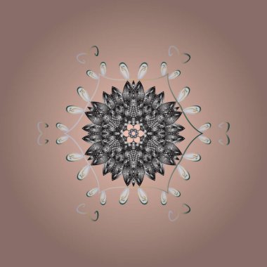 Kar tanesi vektör çizim. Kar tanesi simgesi. Kış mandala. Hafif pembe izole kar tanesi.