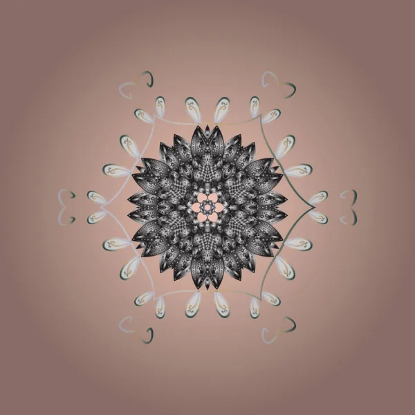 Kar tanesi vektör çizim. Kar tanesi simgesi. Kış mandala. Hafif pembe izole kar tanesi.