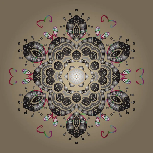 Kış kar taneleri, vektör arkaplan. Yüzey için yinelenen doku, ambalaj kağıdı, renkli arkaplanda kar tanesi.