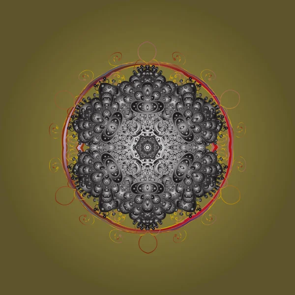 Kar tanesi süs desen. Snowflakes desen. Düz renkli arka plan üzerinde izole soyut kar taneleri tasarım. Vektör çizim. Kar taneleri arka plan.