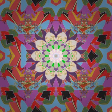 Sorunsuz süsleme yazdırma. Etnik Mandala havlu. Kartvizit arka plan boyama kitabı, zemin, tekstil, tebrik için kullanılabilir. Hint çiçek Paisley patten kenarlık. Kına stil vektör.