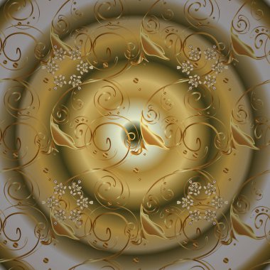 Noel, kar tanesi, yeni yıl. Bej ve sarı renkleri altın elemanları ile sorunsuz vintage desen. Bej ve sarı renkler altın elemanları ile altın seamless modeli.