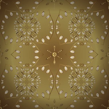 Renkleri altın elemanları ile altın izi. Vektör şark süsleme. Süs altın desen.