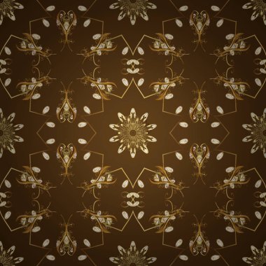 Damasko sorunsuz süsleme. Klasik oryantal desen renk üzerinde. Geleneksel vektör ve altın desen.