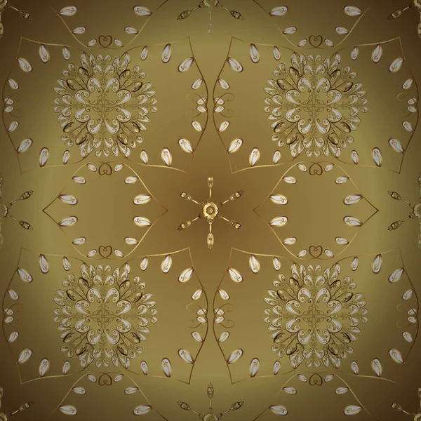 Золотий Візерунок Кольорах Золотими Елементами Векторний Східний Орнамент Декоративний Золотий — стоковий вектор