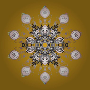 Noel kar taneleri arka plan. Şirin desen. Kar taneleri deseni. Vektör Noel renkli arka plan ile sevimli kar tanesi. Vektör çizim.