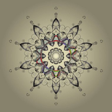 Noel süslemeleri ile Noel vektör deseni. Vector noel soyut renkli arkaplan ve düşen kar tanesi.