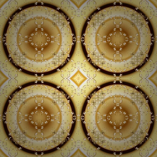 Золотий Квітковий Орнамент Стилі Бароко Старовинний Золотий Повторюваний Ескіз Золотий — стоковий вектор