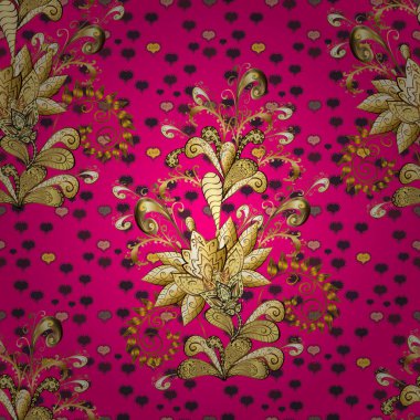 Vektör çizim. Sorunsuz Chichi kumaş deseni. Çiçek desen. Düz çiçek öğeleri tasarım. Bahar Tema Dikişsiz desen arka plan rengi.