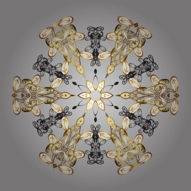 Vektör çizim. Kar tanesi vektör simgesi gri arka plan rengi. Kış Noel kar düz kristal öğesi. Hava illüstrasyon buz koleksiyonu. Xmas frost snow flake izole siluet simge.