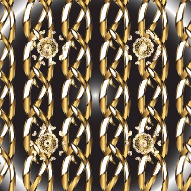 Kahverengi ve gri renkler altın kar tanesi. Sembol tatil, yeni yıl kutlama vektör altın desen. Kış kar doku duvar kağıdı. Noel altın kar tanesi seamless modeli.