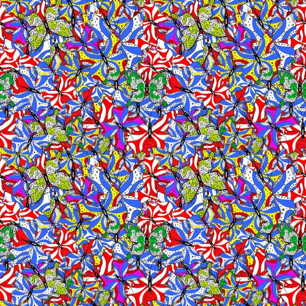 Abstracto Linda Mariposa Colores Azul Blanco Rojo Ilustración Vectorial Antecedentes — Archivo Imágenes Vectoriales