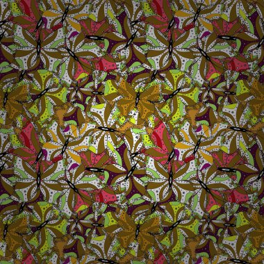 Kesintisiz ilginç arka plan. Vektör. Siyah, kahverengi ve beyaz renkler. İhale kumaş deseni. Karalamalar desen.