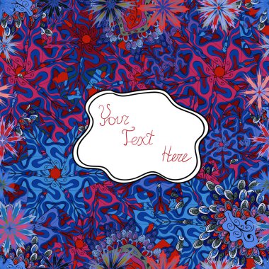 Seamless modeli güzel kumaş arka plan. Resimde. Vektör doku. Beyaz, kırmızı ve mavi renkler üzerinde karalamalar.