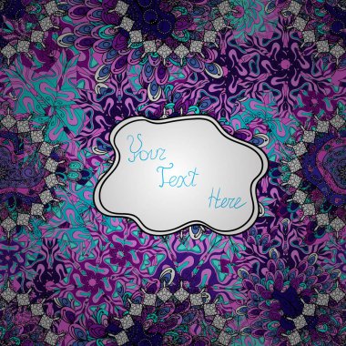 Arka plan doku, duvar kağıdı, tema mavi, pembe ve siyah renklerde. Soyut etnik vektör seamless modeli. Kabile sanat baskı, antika arka plan.