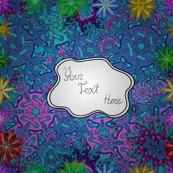 Bir beyaz, mor ve mavi renkler vektör çizim görüntüler. Moda için zarif Dekoratif süsleme baskı, karalama defteri, ambalaj kağıdı, duvar kağıdı.