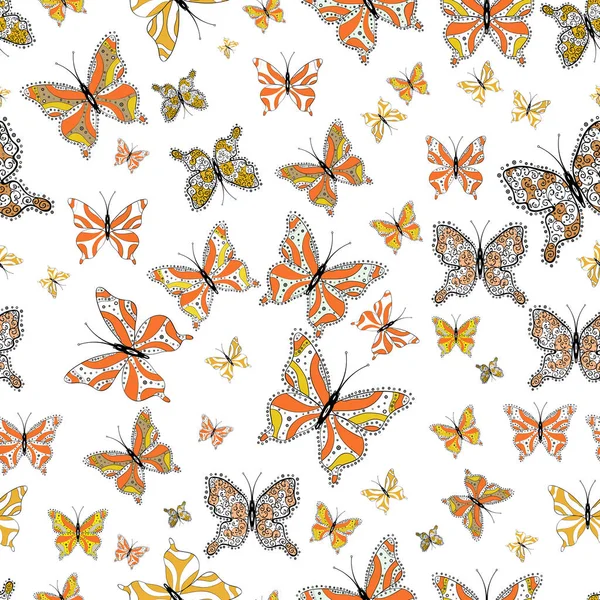 Modèle Papillons Vecteur Fond Abstrait Sans Soudure Design Tissu Mode — Image vectorielle