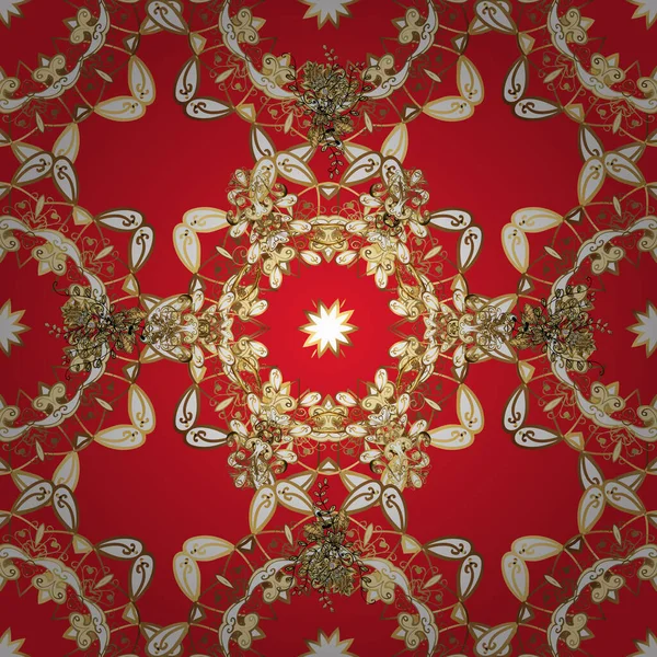 Оригінальне Оздоблення Векторні Ілюстрації Дамаск Золотий Абстрактний Квітковий Безшовний Візерунок — стоковий вектор
