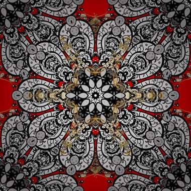 Yuvarlak çiçek süsü. Kare davet şablonu. Dekoratif vintage baskı. Şatafatlı çiçek deseni. Renkli mandala tasarım unsurlu vektör daveti. Doğulu Boho tarzında alışılmadık selamlama.