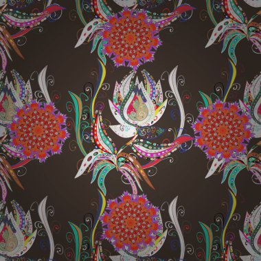 Nazik, sevimli çiçek arkaplanı. Kırmızı, gri ve nötr renklerde çiçekler. Çiçekli karalama şeklinde vektör deseni.