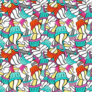 Vektör. Kusursuz güzel kumaş deseni. Renklere siyah, beyaz ve maviyi çizer.