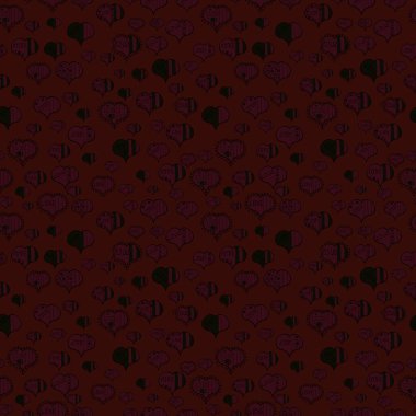 Kaligrafi yazıları, kalpler ve karalamalarla kusursuz bir aşk şekli. Siyah ve kahverengi renklerin grafikleri. Ağ için sanat, baskı, kumaş. Çizgi film tarzında el çizimi çizimi. Vektör.