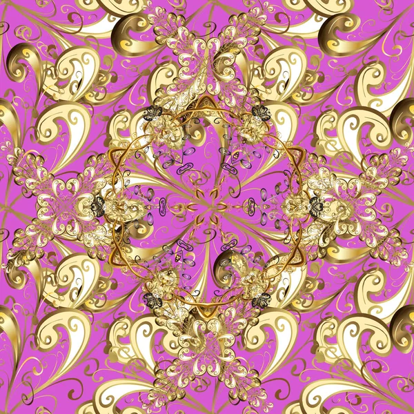 Muster Beige Braun Und Violett Vektorillustration Nahtlos Abstrakter Luxus Hintergrund — Stockvektor