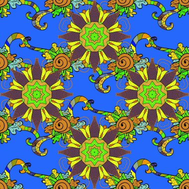 Mandalas 'la kusursuz bir düzen. Soyut süs eşyasıyla kusursuz desen. Vektör süslemeleri, arkaplan.