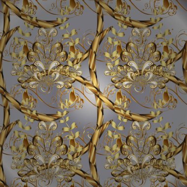 Tasarım ambalajı ve hediye kağıdı, tebrik kartları, afiş ve poster tasarımı. Varisolokahverengi ve gri vektör pürüzsüz çizim.