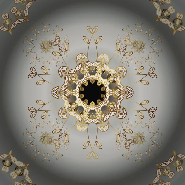 Ілюстрація Нейтральними Сірими Кольорами Елемент Ретро Барокової Прикраси Квітучим Каліграфічним — стоковий вектор