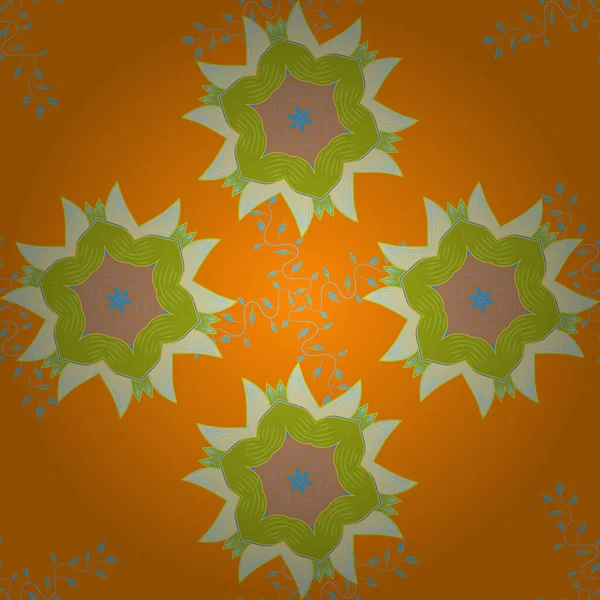 Patrón Floral Sin Costura Ilustración Vectorial Flores Colores Amarillo Beige — Vector de stock